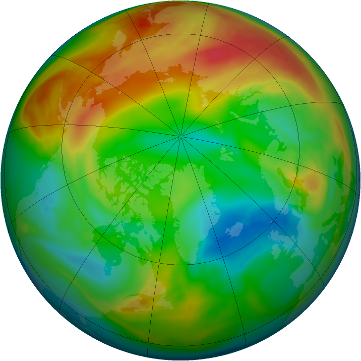 Arctic ozone map for 01 February 2005